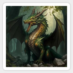 Green Dragon in the Swamp Sticker